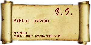 Viktor István névjegykártya